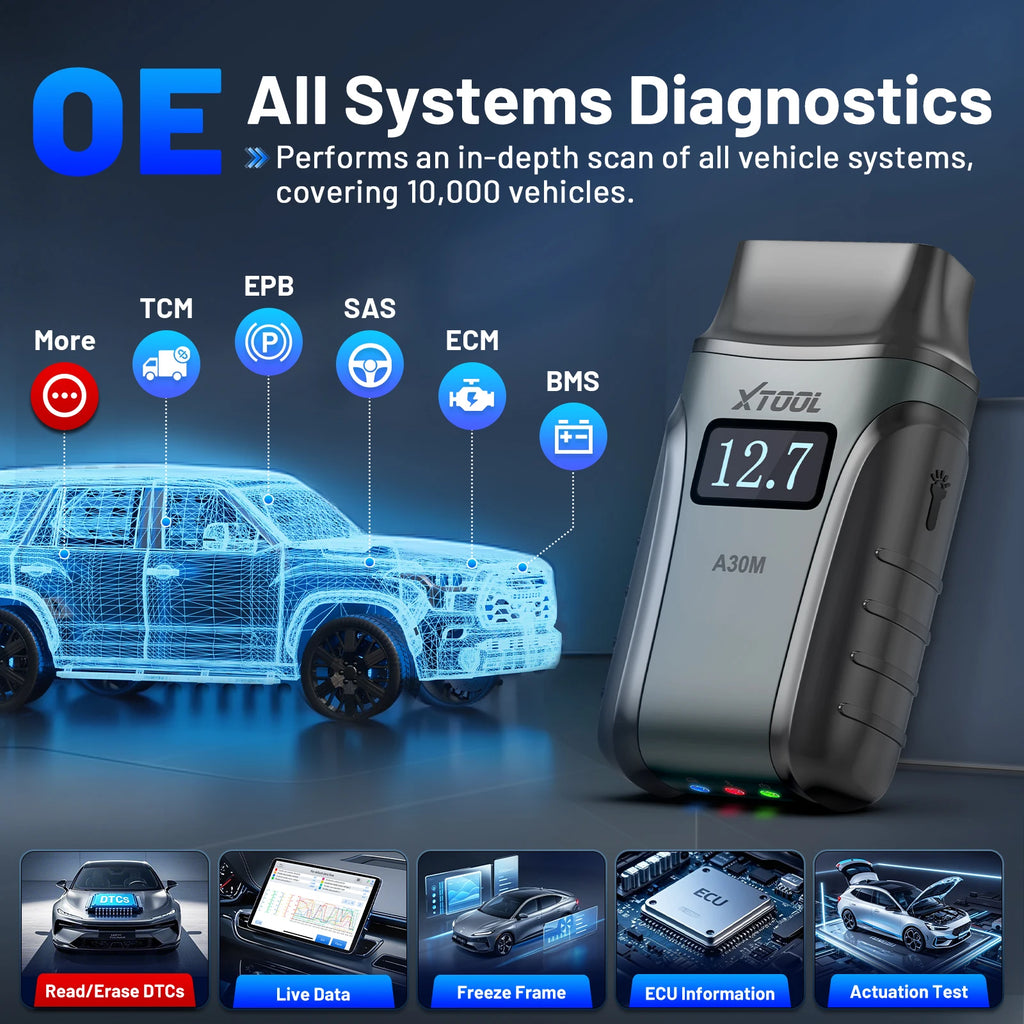 XTOOL A30M Scanner - Bluetooth Diagnostics - Garage Insight