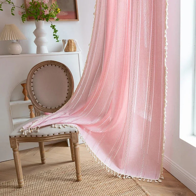 TASSEL JACQUARD CURTAINS - 500gsm, 14 Patterns, Rod Pocket - Textured Rooms