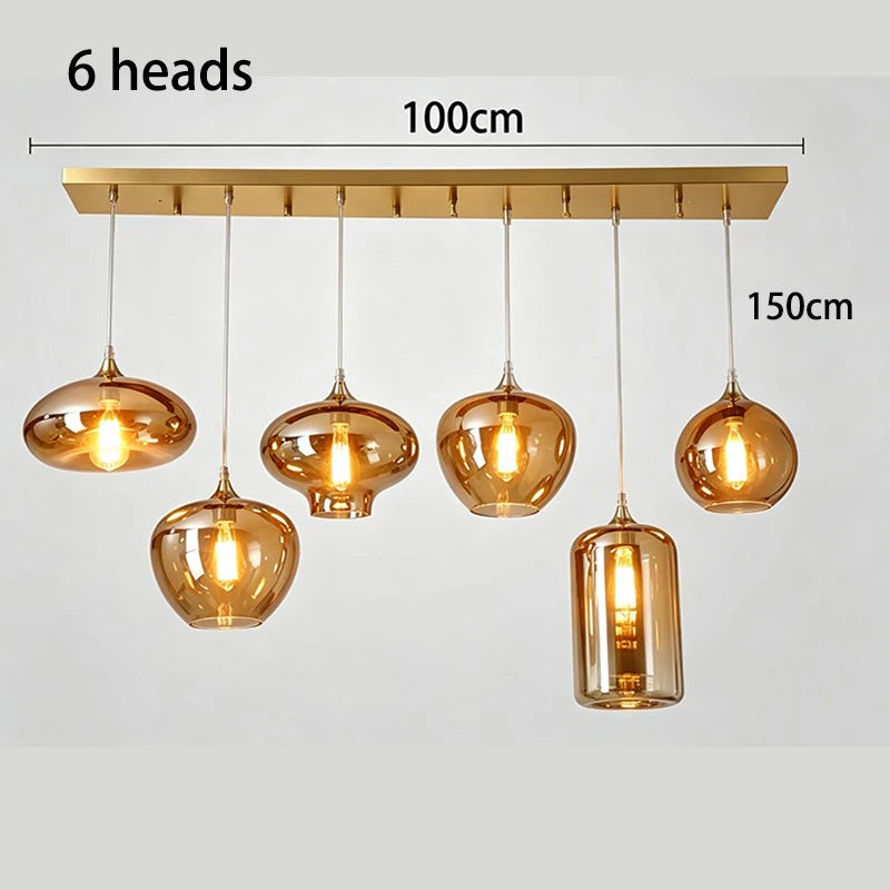Luxury Crystal Pendant Light – Black/Gold, 1–12 Heads, APP Dimmable