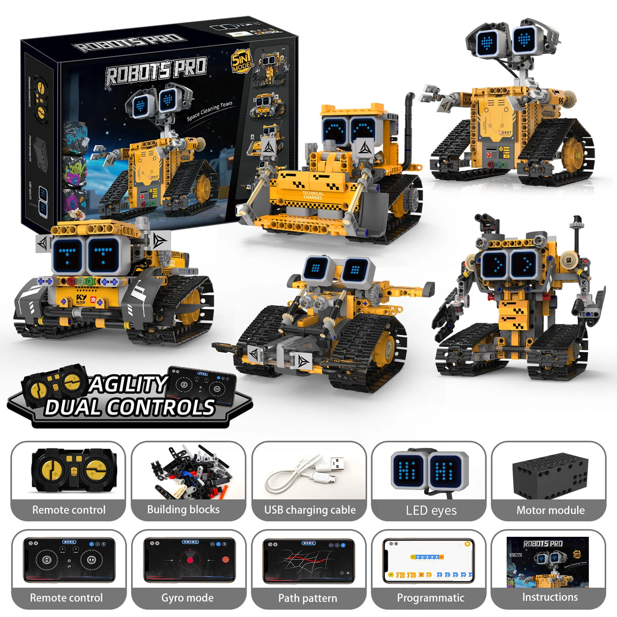 5-in-1 Robot Building Set - Remote Control - Creative Play