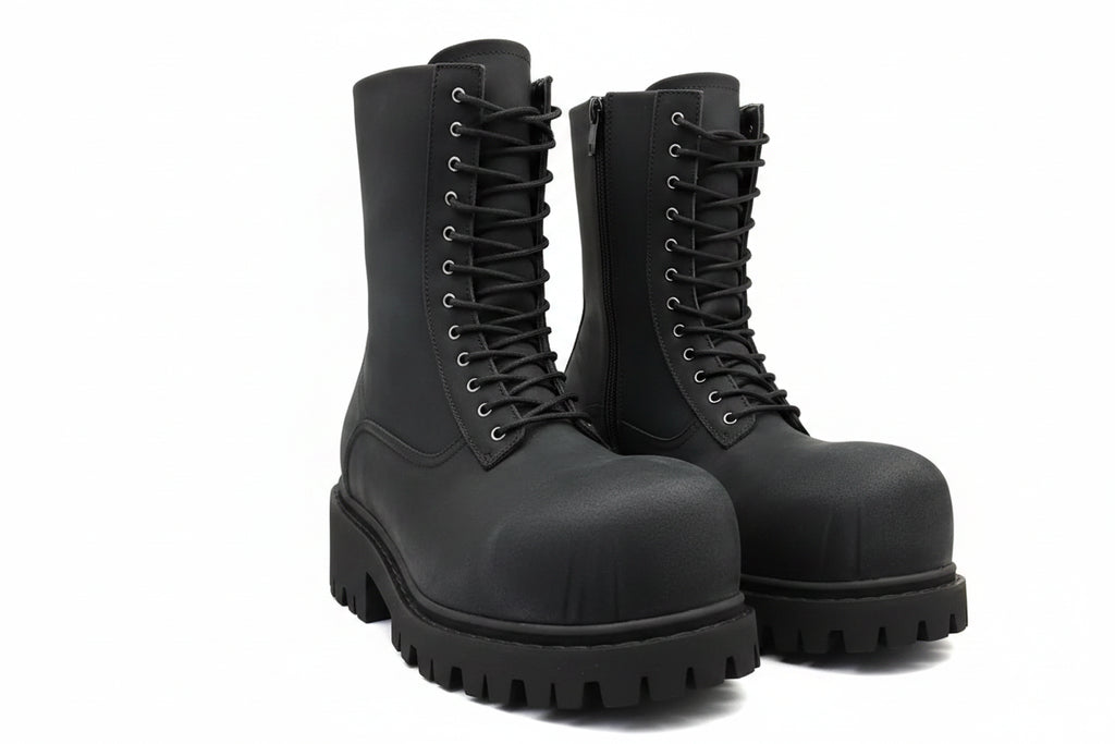 DENIM RIDER - Men's Vintage Denim Motorcycle Boots - Side Zip, Height-Increasing, EU 38–46