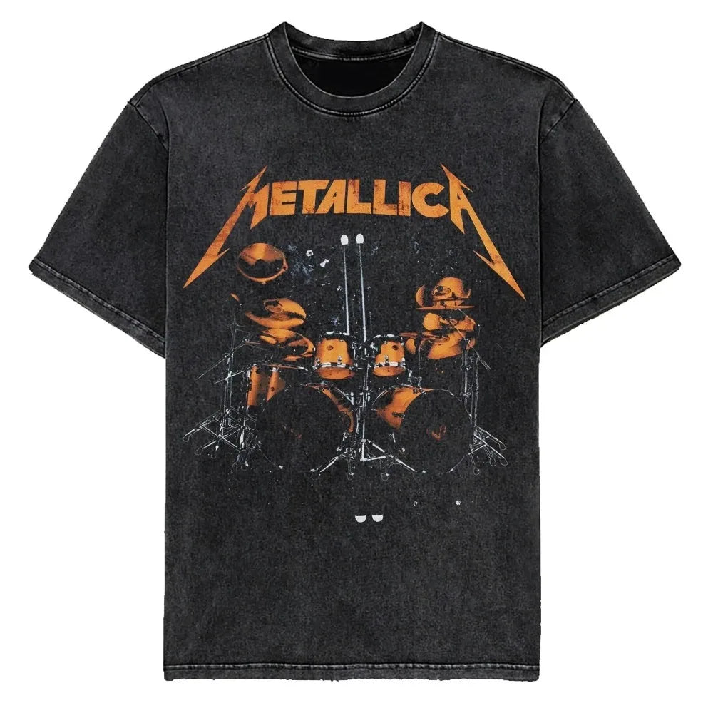 Metallica T-Shirt – Washed Vintage Rock Band Tee The Judas Kiss Unisex