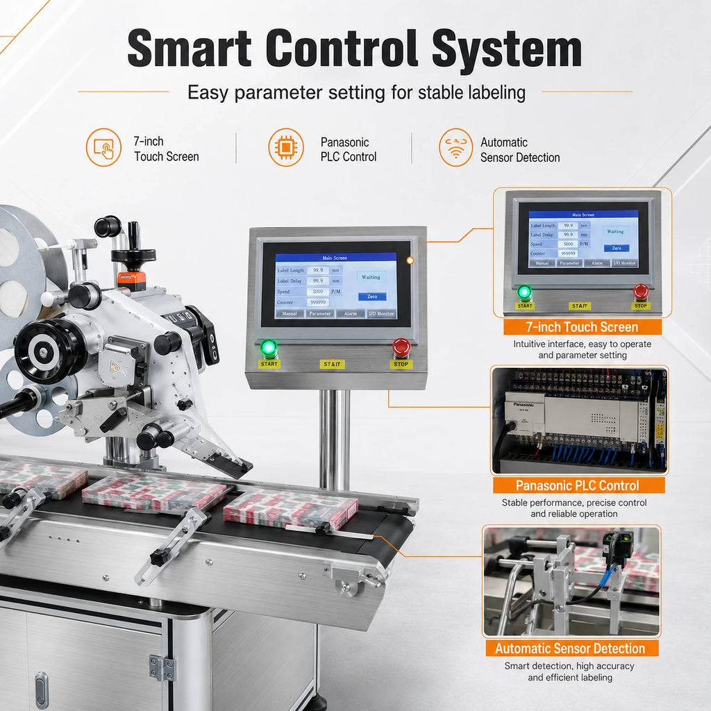 SYFAITH FS836 LABELING MACHINE - 80 pcs/min - Flat Surface Auto