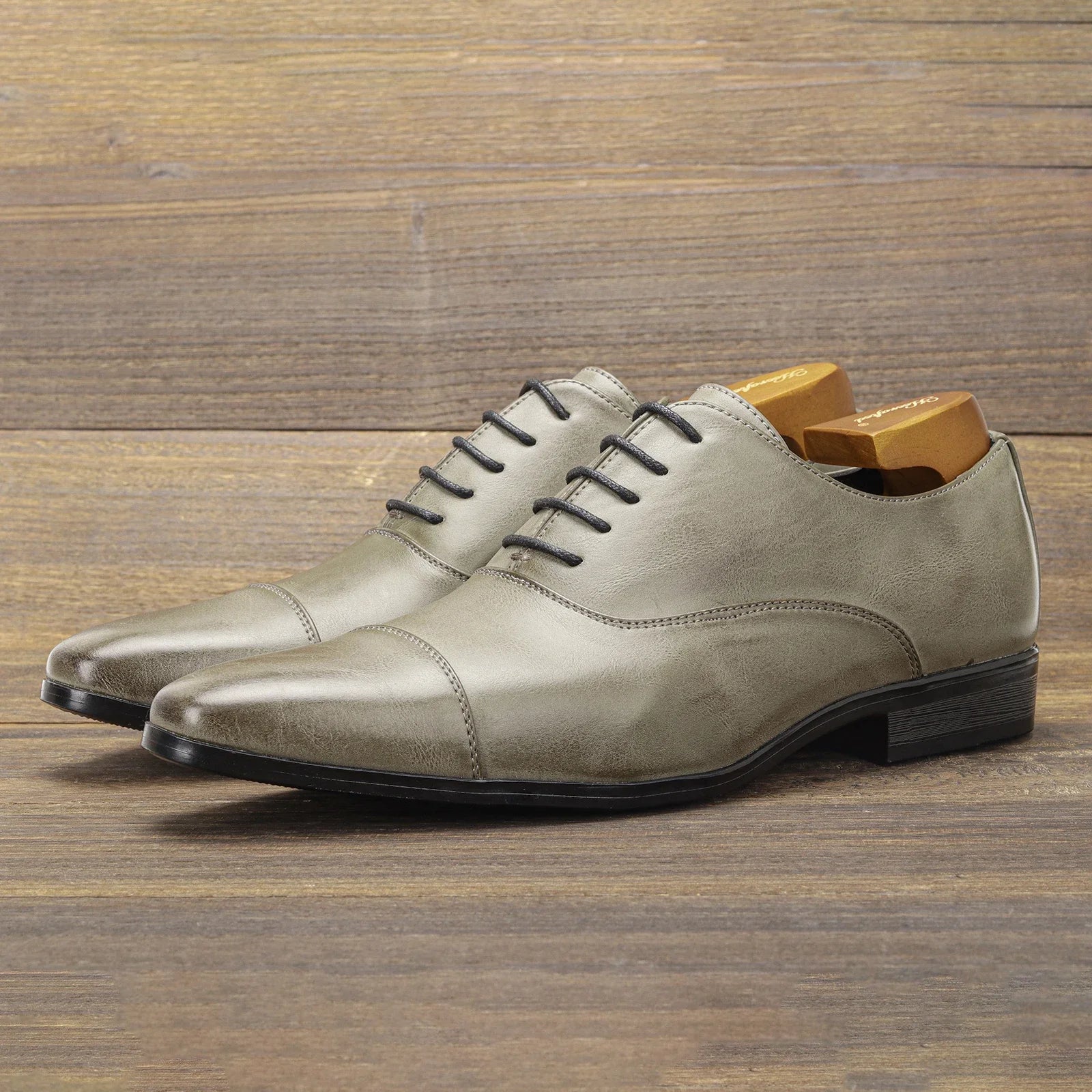 GREY GENT - Men's Fashionable Lace-Up Oxford Formal Shoes - Comfortable Gentleman's Social Dress Shoes