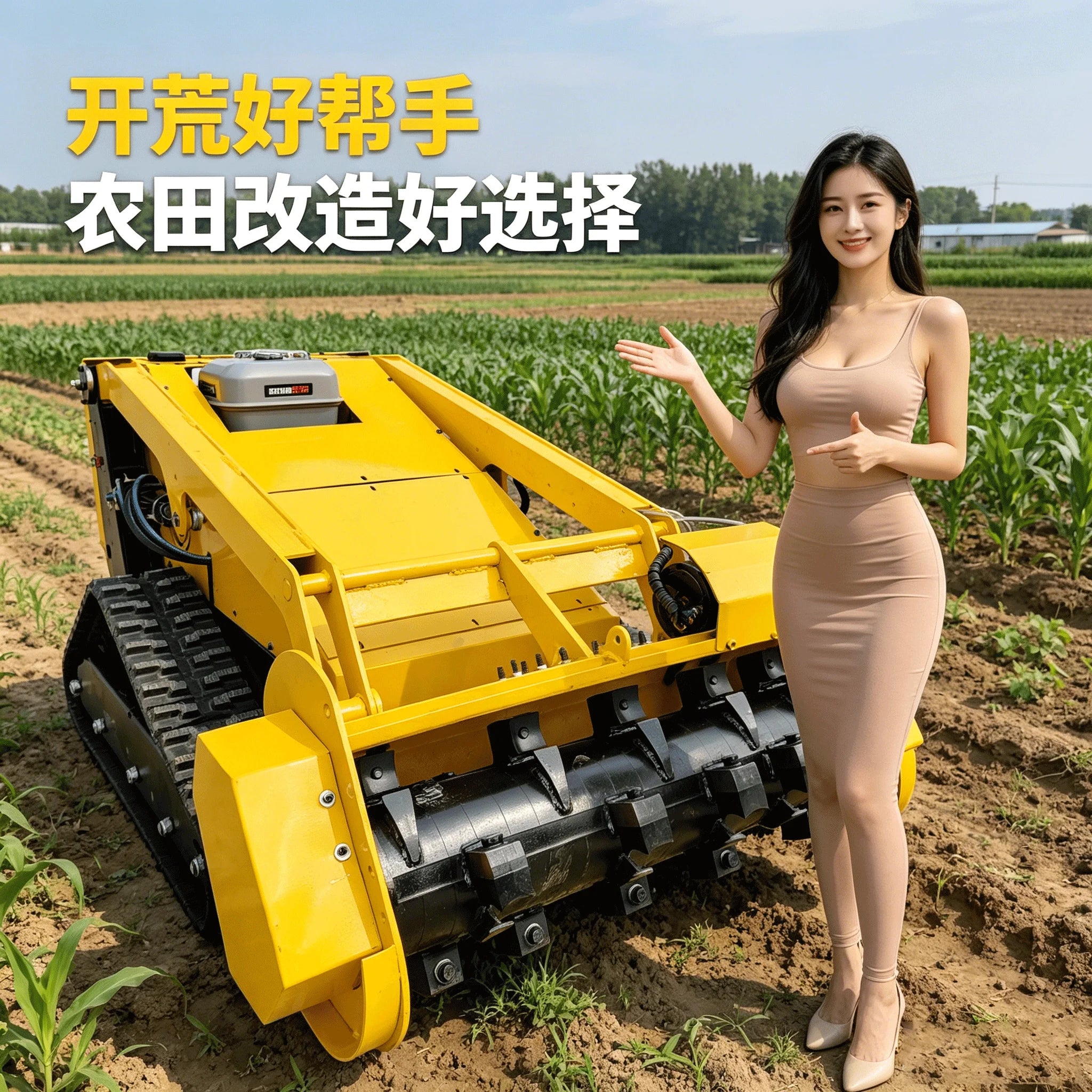 Remote Control Lawn Mower - 850 mm - Tracked Self-Propelled