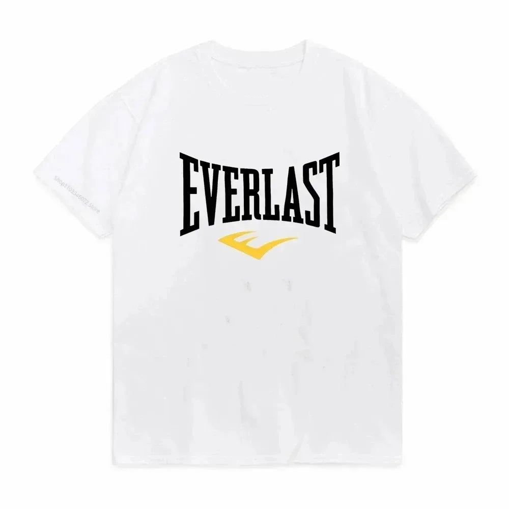 EVERLAST BOXING Logo T-shirt and Women's Round Neck Printed Summer T-shirt Harajuku Street Fashion Top