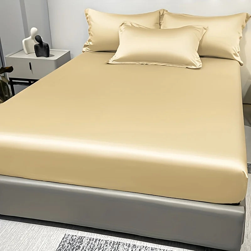 SATIN DREAM - Solid Color Fitted Sheet - Silky Smooth, Every Single Night
