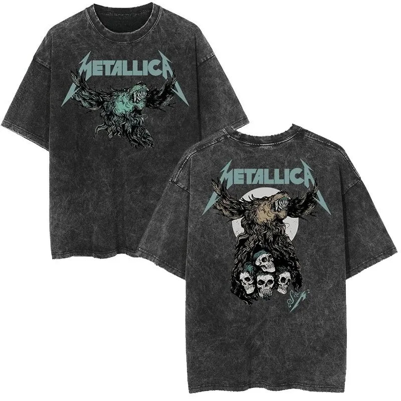 Metallica T-Shirt – Washed Vintage Rock Band Tee The Judas Kiss Unisex