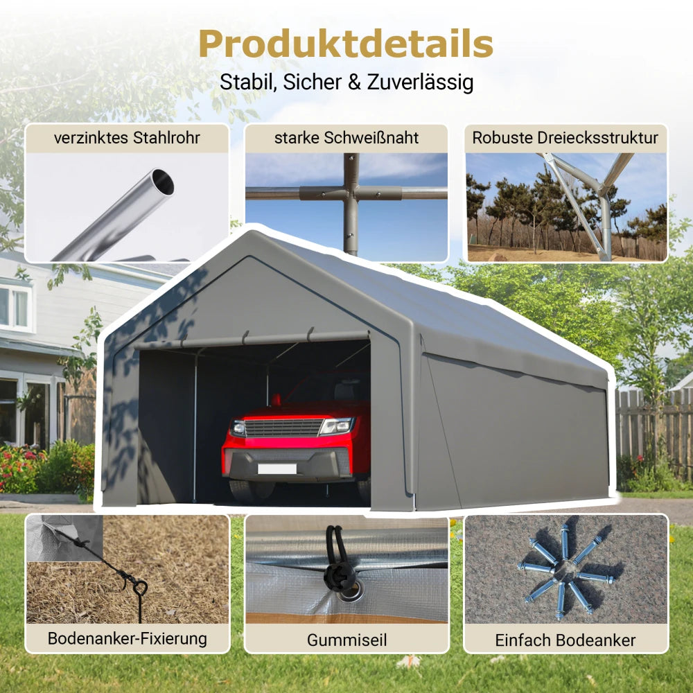 Carport Shelter - 13 × 25 ft, Removable Walls - Outdoor Space