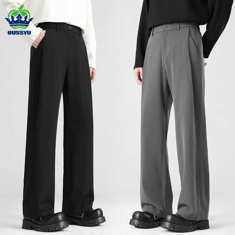 KOREAN BAGGY - Men's Baggy Elastic Waist Business Trousers Korean Style - 2 Colors, S–4XL