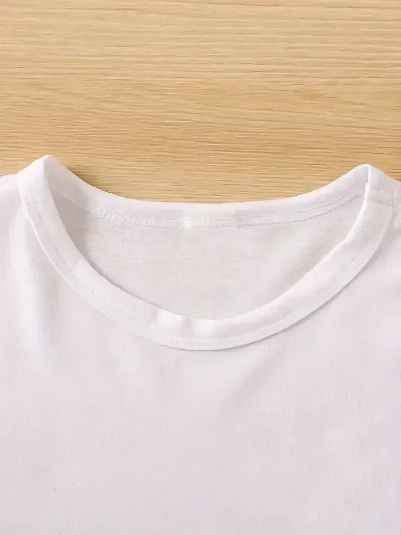 T Shirt 2025 Manga New in Creative Doodle Puppy Graphic Print Round Neck Summer T-shirt Girls Female