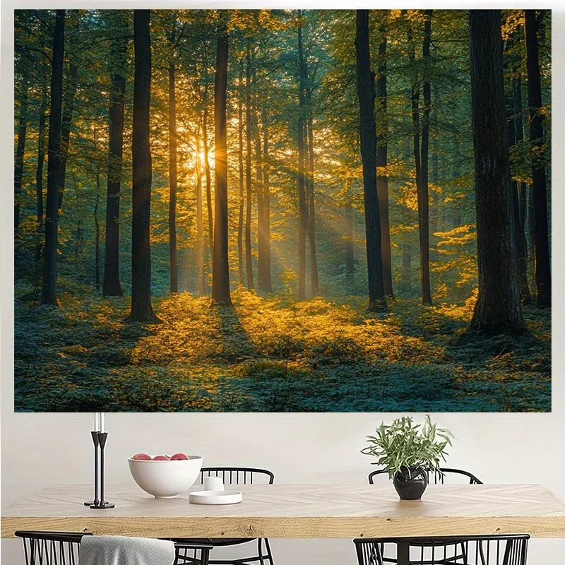 Forest Nature Tapestry – Black Light Wall Hanging