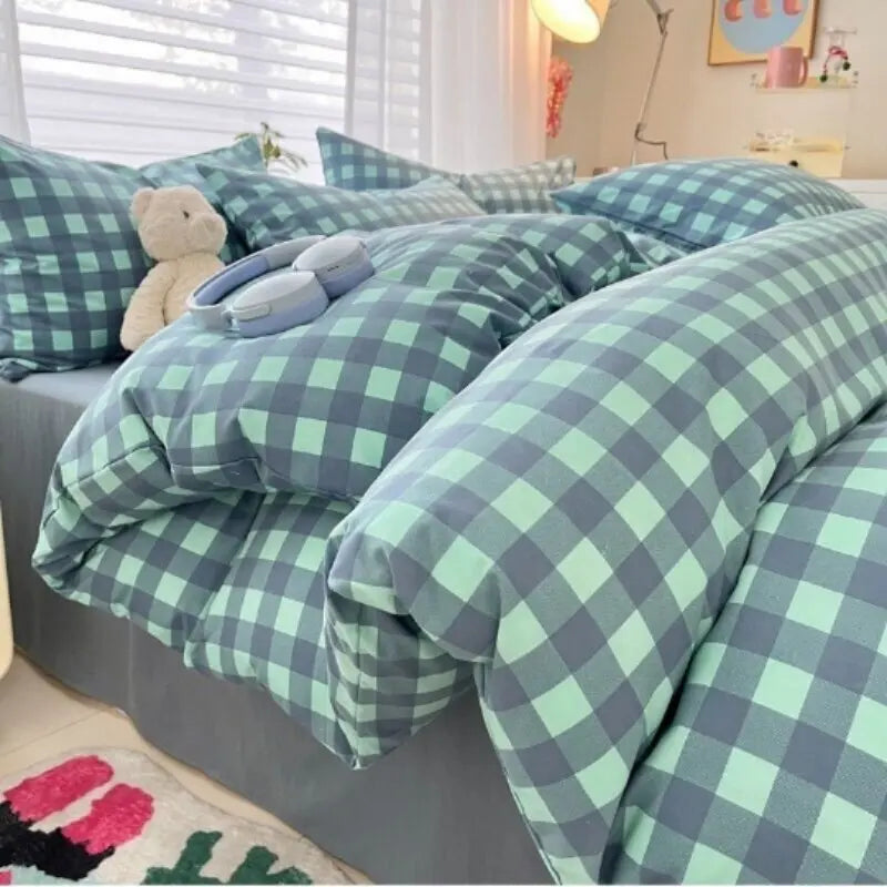 WASHED COTTON PLAID FABRIC - 100% Cotton, 270g/m - Soft Rooms