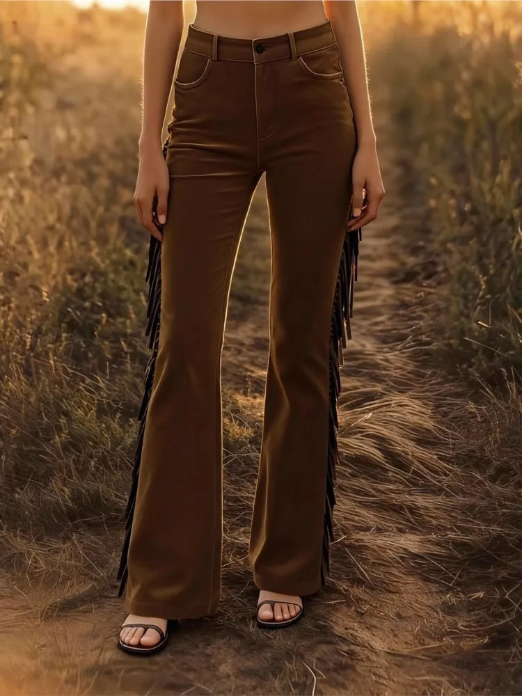 Vintage Tassel Flare Pants