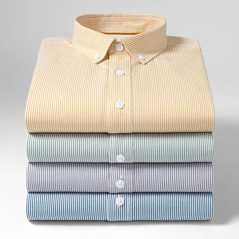 OXFORD CLASSIC - Men's Cotton Plaid Shirt - Slim Fit, Timeless Pattern