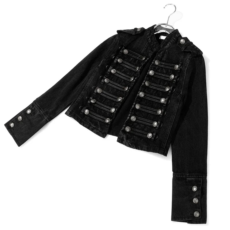 Split Denim Jacket – Stand Collar Loose Streetwear