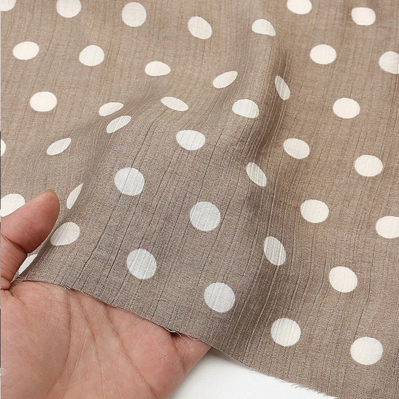 0.5m/1m/2m Imitation Cotton Polka Dot Printing Fabric for Summer Dresses Home Wear Pajamas Hair Accessories DIY Sewing Fabrics