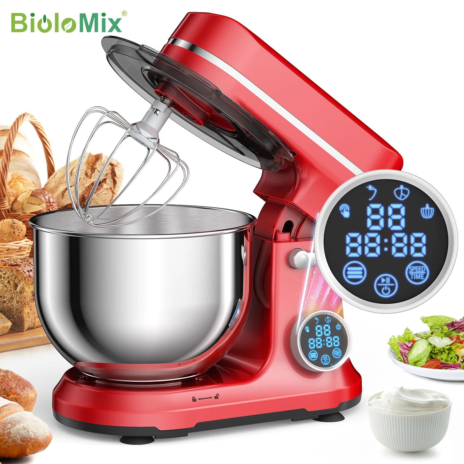 Stand Mixer 1200W – 11 Speeds OLED Screen DC Motor