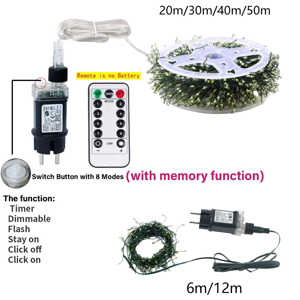 Christmas Cluster Lights - 6–75 m - Dense Festive Glow