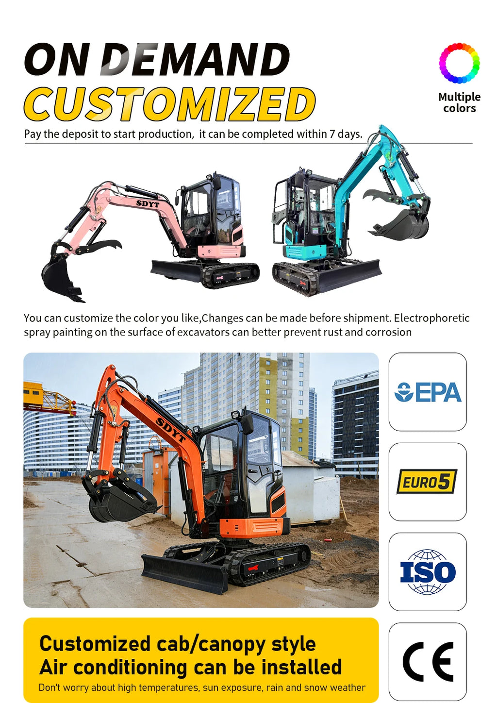 YITUI Mini Excavator - YT08-YT26 - Kubota
