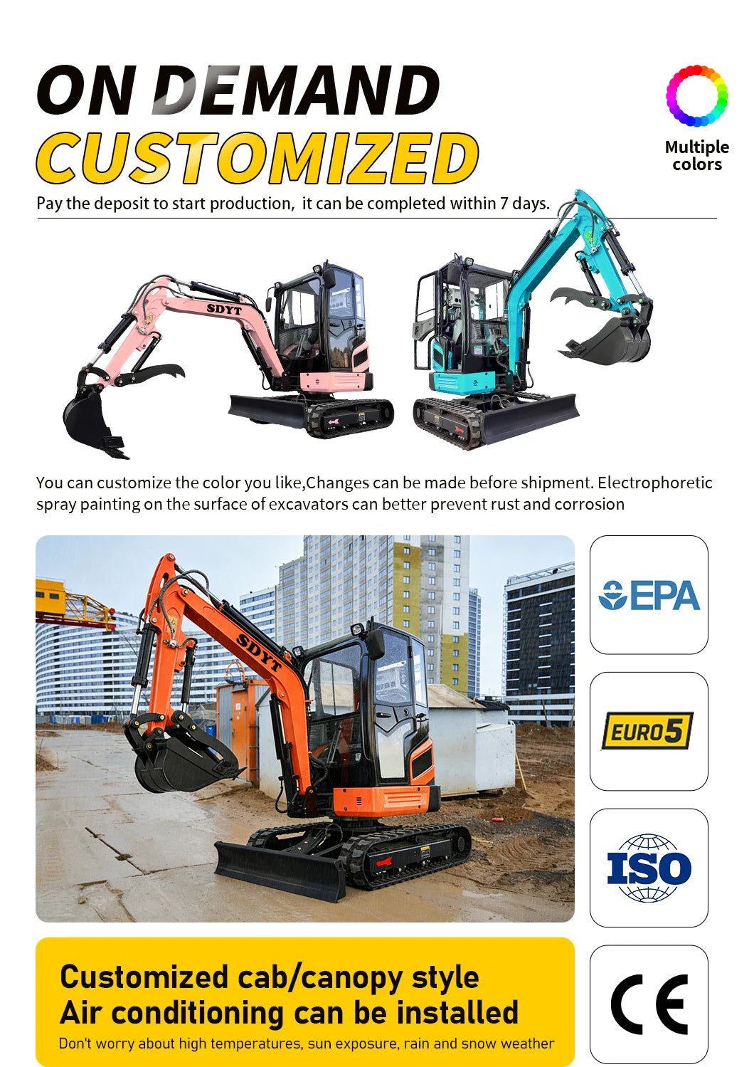 YITUI Mini Excavator - YT08-YT26 - Kubota