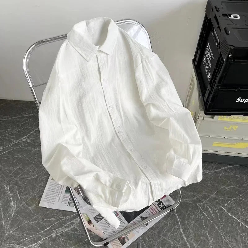 BAGGY BUTTON - Men's Loose Linen Shirt - Six Colors, Zero Effort