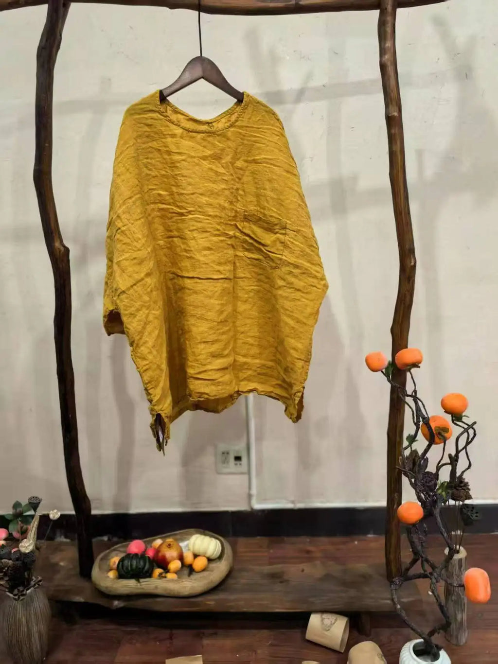 Spring Summer Arts Style Women O-neck Batwing Sleeve Casual Tops Tees Good Quality Cotton Linen Vintage Loose Long T-shirt T2513