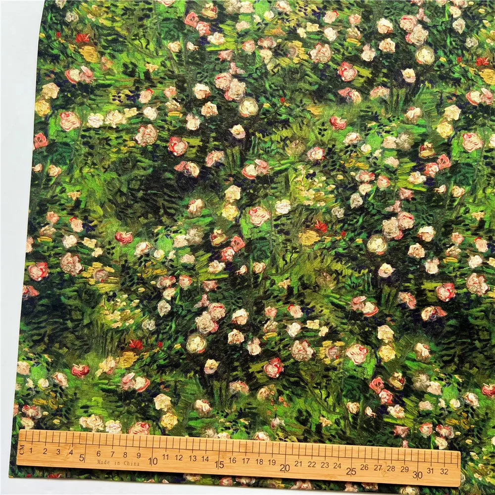 OIL PAINTING PRINT COTTON FABRIC - 105cm Wide, 20 Designs - Craft Canvas