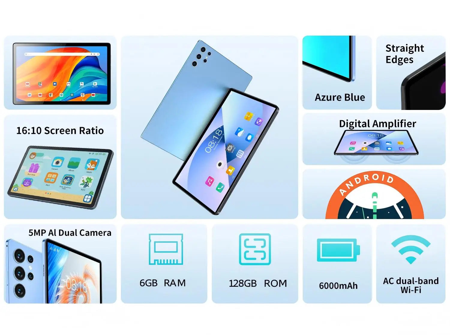 Pad 10.1" Ice View - Octa-Core 6GB+128GB, 4G LTE, 6000mAh