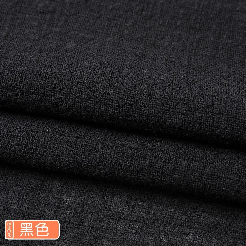 Soft Thin Linen Cotton Fabric Solid Color Organic Material Pure Natural Flax For Sewing Handmade Clothes Patchwork Fabric