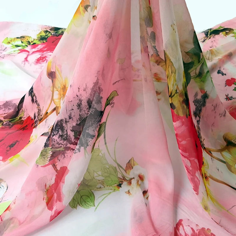 VINTAGE FLORAL CHIFFON - 148cm Wide - Soft Dress Fabric
