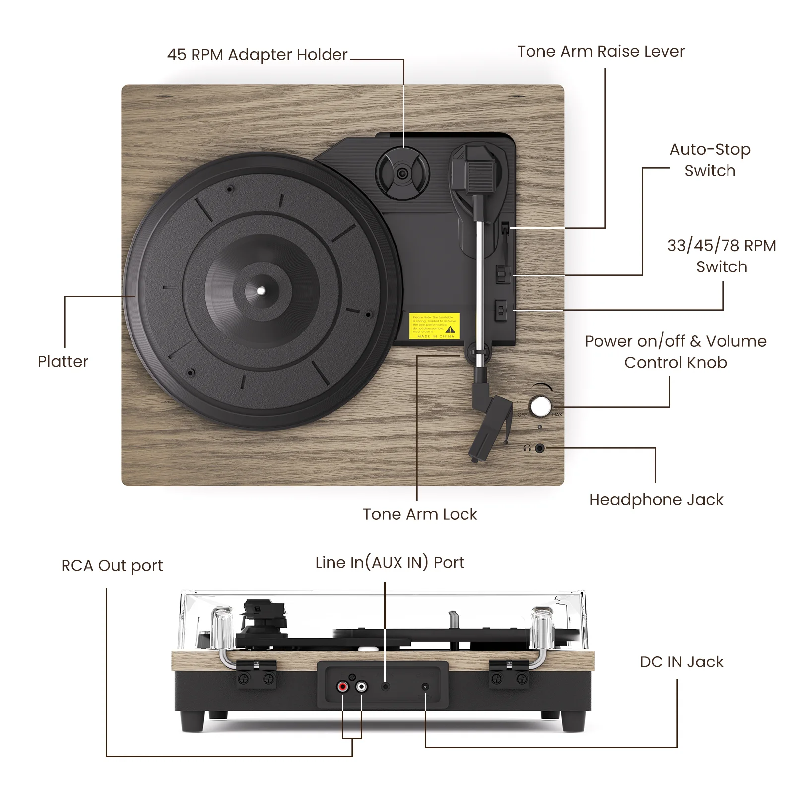 MAIO Vinyl Record Player 3-Speed