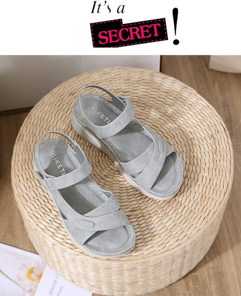 Sandal Lightweight Casual Sporty Comfortable Thick-Soled Velcro Versatile Fashion Trend Breathable National Style Wear-Resistant