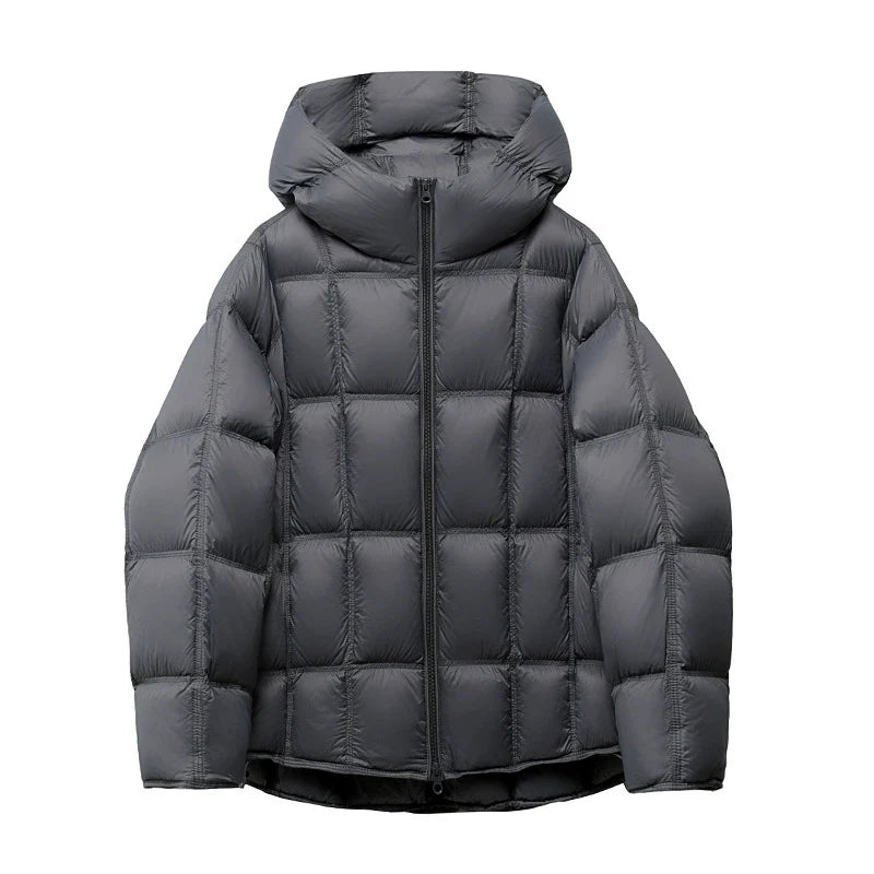 Light Oversized Hooded Down Jacket - 90% Duck Down