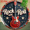 Rock 'n' Roll Tin Sign - Red Electric Guitar - Retro Wall Pop