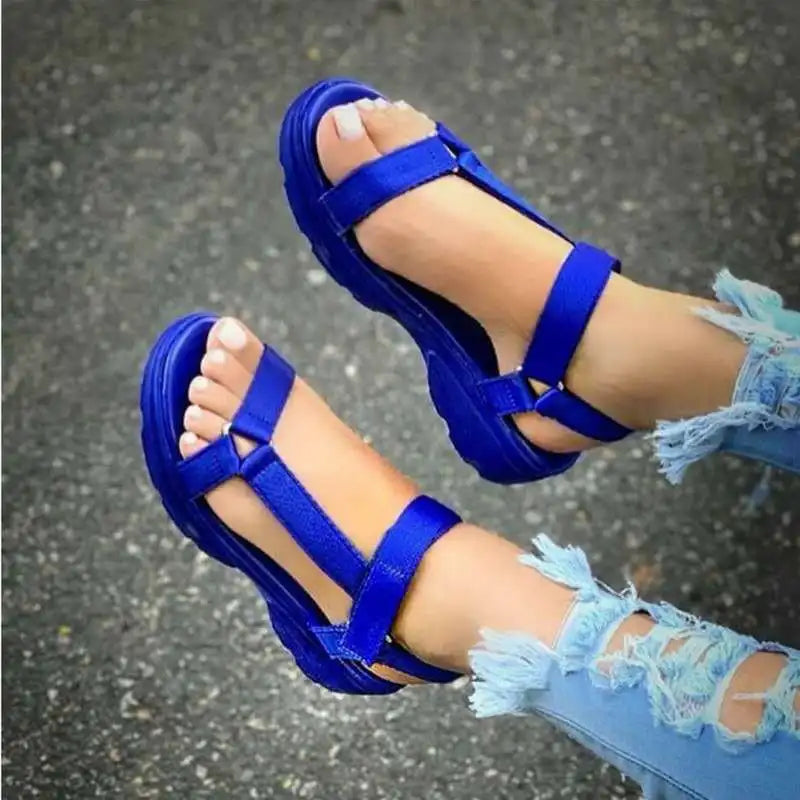 Beach Shoes Woman 2024 Summer Sandals Woman Non-Slip Casual Multi Color Shoes Fashion Solid Open Toe Sandals Daily Comfortable