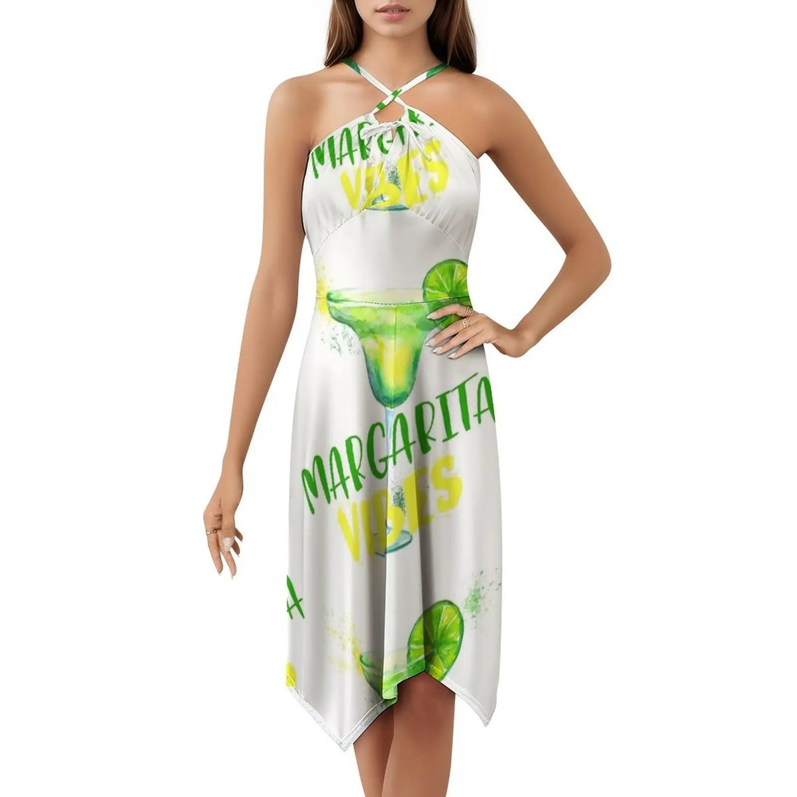 Margarita Vibes Women's Elegant Party Dress A-Line Dress With Short/Long/Sleeveless Options Margarita Tequila Cocktail Drink