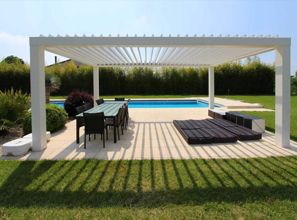 OUTDOOR PAVILION - Adjustable Blinds, Custom Size - Modern Garden Retreat