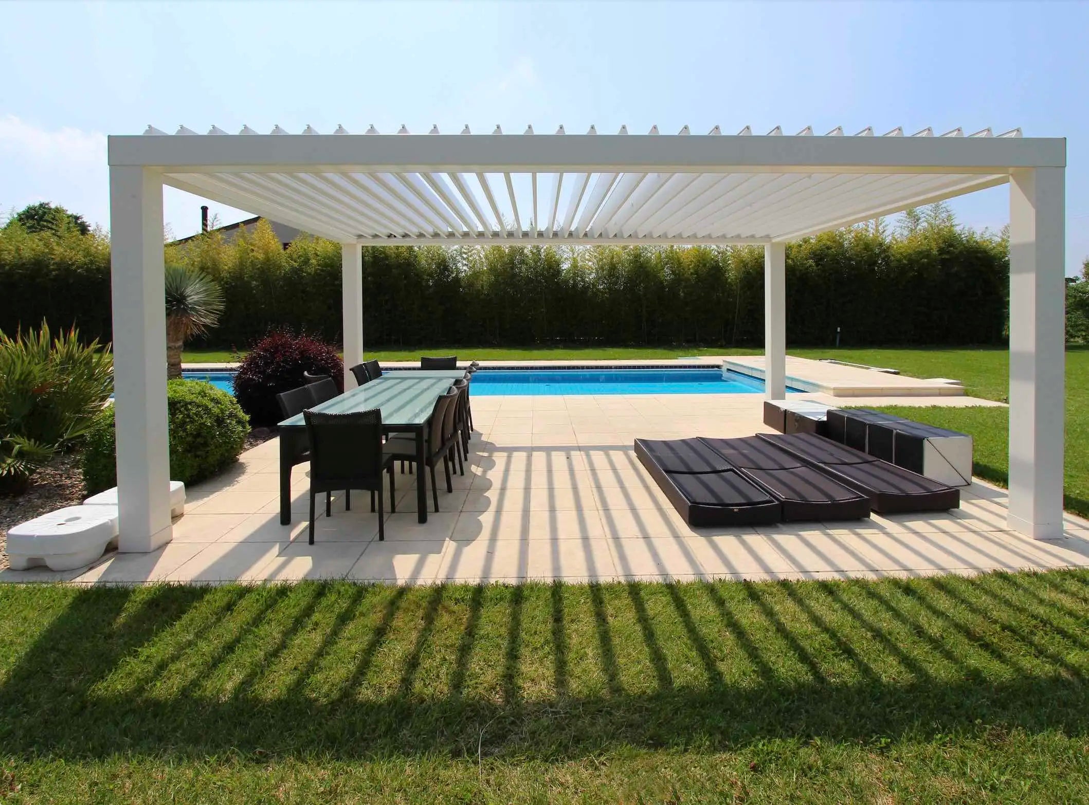 OUTDOOR PAVILION - Adjustable Blinds, Custom Size - Modern Garden Retreat