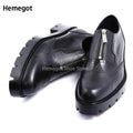 Men's Genuine Leather Brogue Oxford Slip-On - Formal Dress Shoes EU 37-45