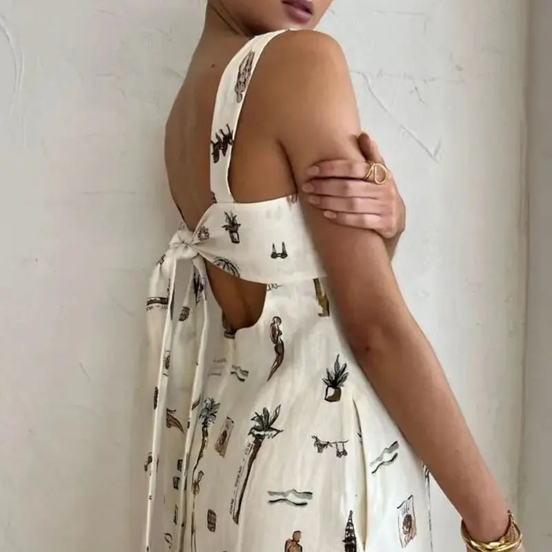 2026Spring new women's clothing Cross-border European and American dresses Fashionable and sexy printed strap long dress