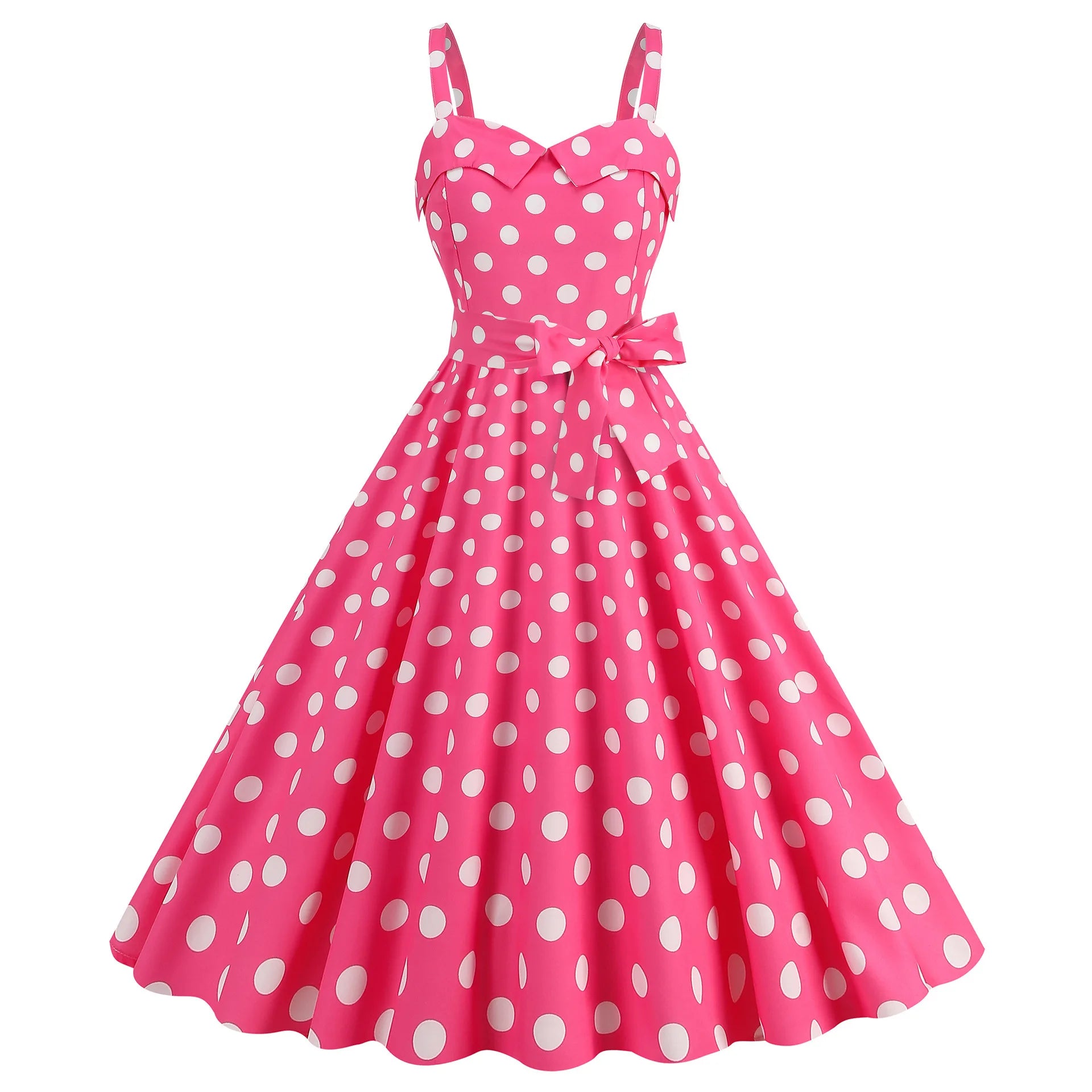 Vintage Classical Polo Dot Printed Dress Women's Sexy Sling Strap Wrap Chest Dress Valentine's Day Streetwear Spring Summer