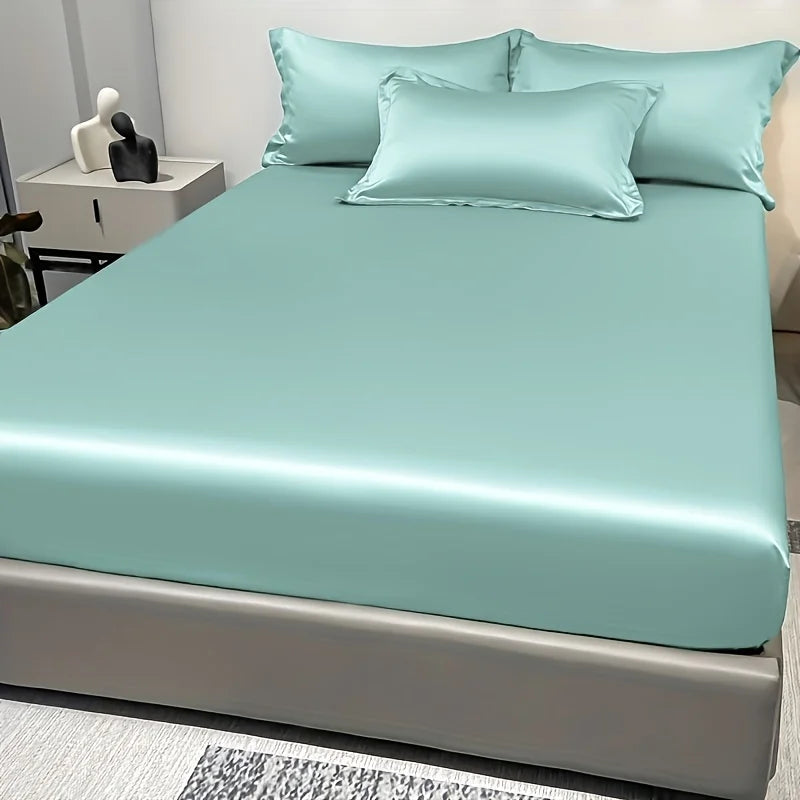SATIN DREAM - Solid Color Fitted Sheet - Silky Smooth, Every Single Night