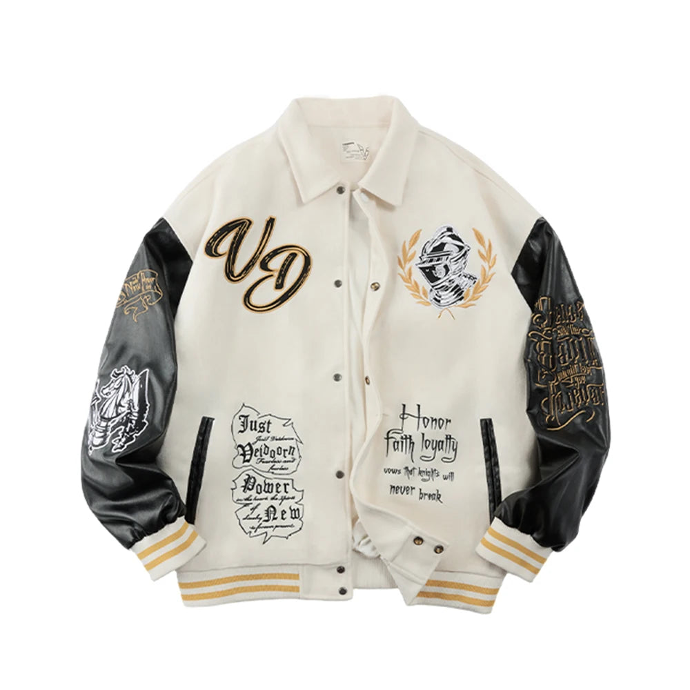 EMBROIDERY BOMBER - Men's Heavy Embroidery Baseball Bomber Jacket - 2 Colors, S–XXXL