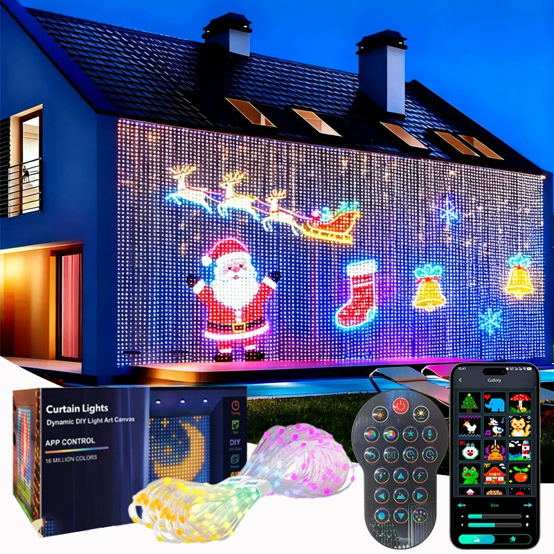 Smart RGB Curtain Lights - 400 LEDs - Creative Glow