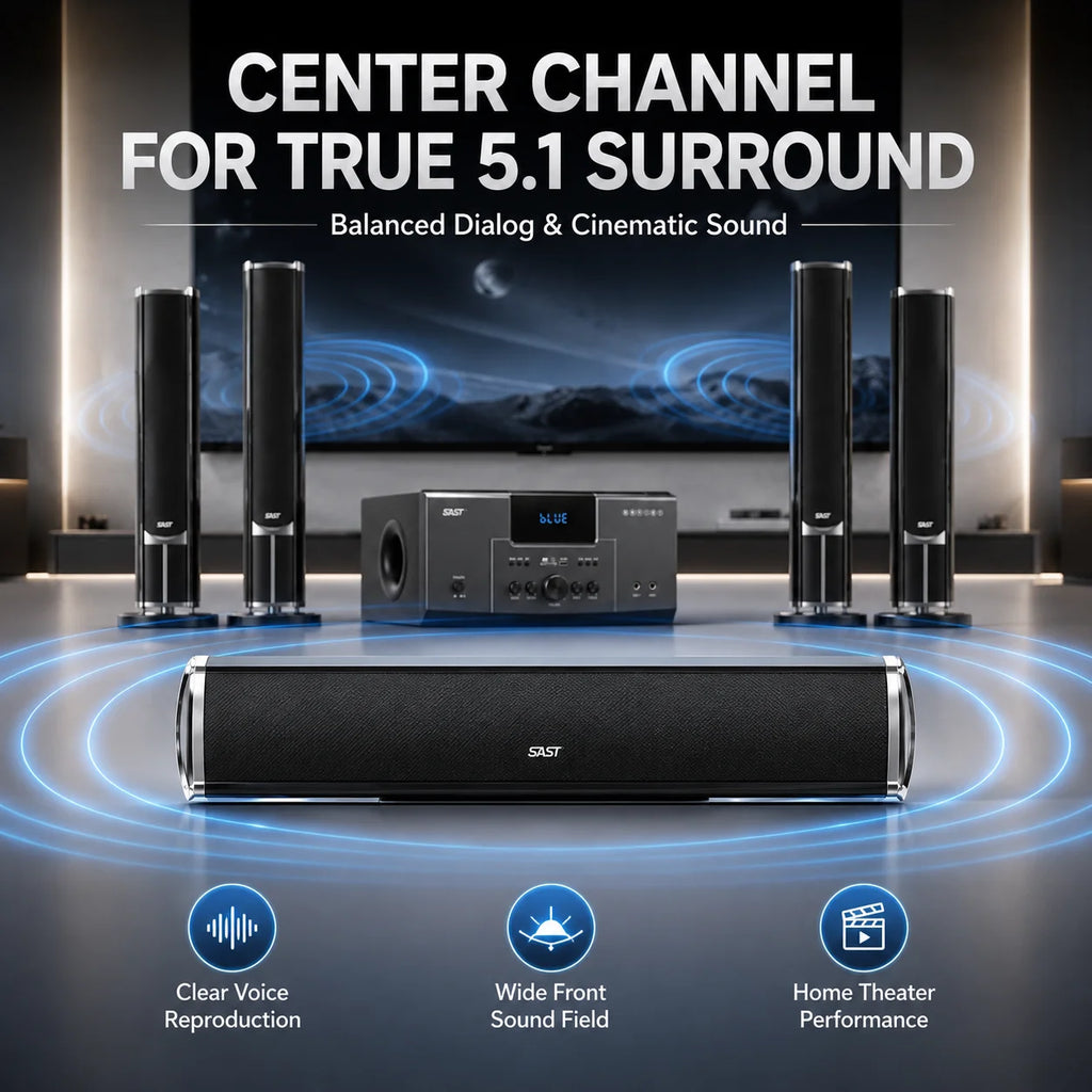 160W Home Theater 5.1 – Bluetooth Speaker 8 Inch Subwoofer Karaoke TV