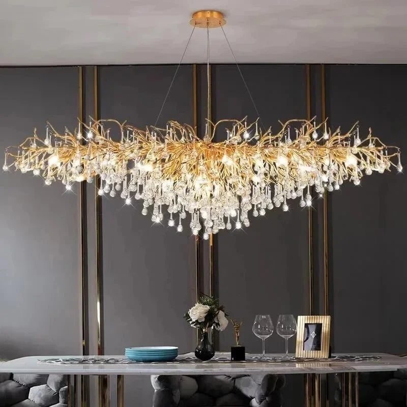 Water Drop Crystal Chandelier – Chrome/Gold/Black, Multi-Size