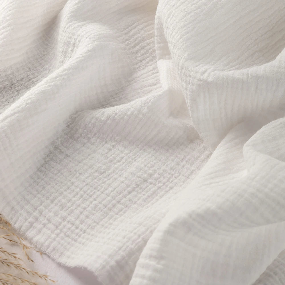 Wrinkle Double Layer Gauze Cotton Material Quilting Sewing Craft Fabric Table Runners Decor Cloth for Party Wedding Cheesecloth
