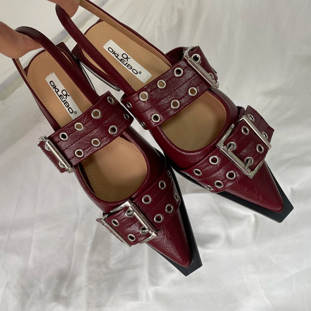 New Women Sandals Shoes Pointed Toe 2026 Spring Fashion Shallow Footwear Slingbacks Ladies Sandals Flats Shoes Big size