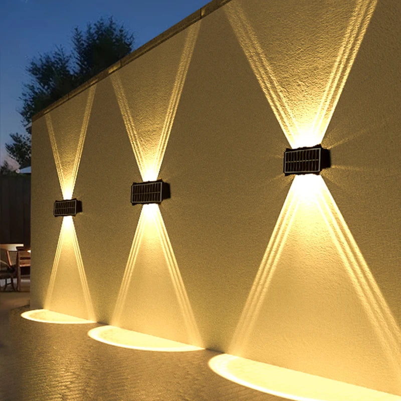 SOLAR WALL LIGHT - Up & Down Glow, RGB or Warm - Weatherproof Decor